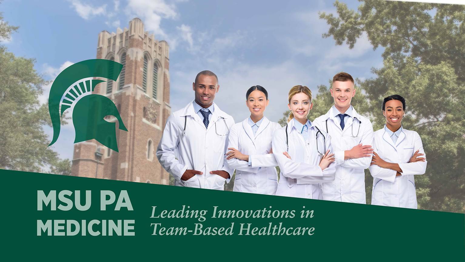 MSU PA Medicine image of students in white coats